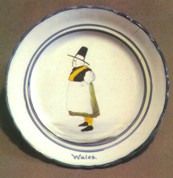 Fig 9.“Wales” plate, Llanelly Pottery, 16cm.