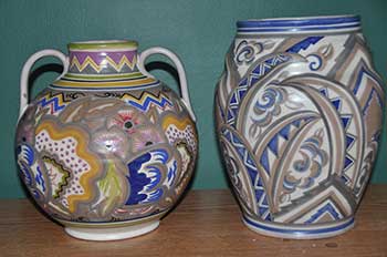 Fig 7. EP (left) and BC vases. Mary Brown painted both
