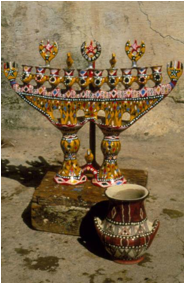 Gloss painted Berber candelabra
